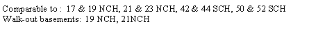Text Box: Comparable to :  17 & 19 NCH, 21 & 23 NCH, 42 & 44 SCH, 50 & 52 SCHWalk-out basements:  19 NCH, 21NCH