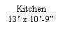 Text Box: Kitchen13� x 10�-9�