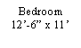 Text Box: Bedroom12�-6� x 11�