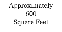 Text Box: Approximately   600Square Feet