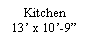 Text Box: Kitchen13� x 10�-9�